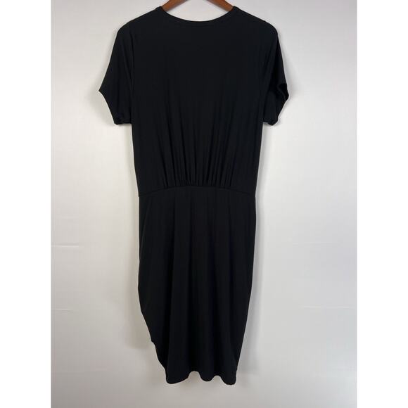 VERONICA BEARD Ruched Hannock M Dress In Black - Picture 10 of 11
